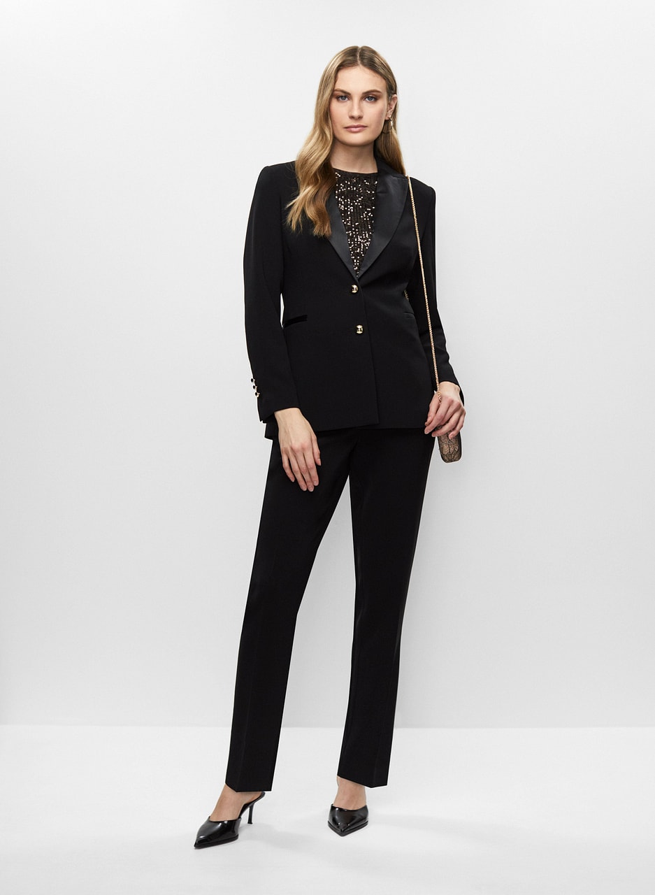 Satin Lapel Jacket & Tuxedo Pants