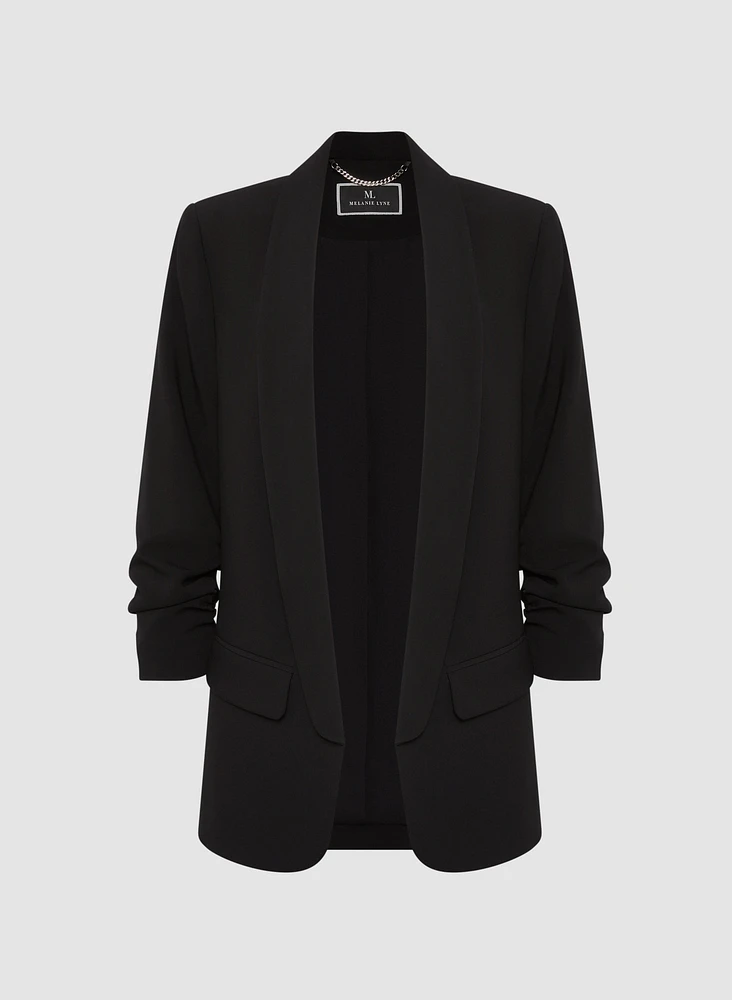 Open Front Shawl Collar Jacket