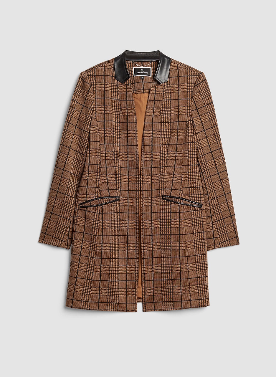 Plaid Redingote Blazer