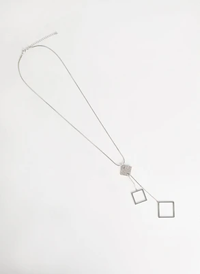 Crystal Square Pendant Necklace