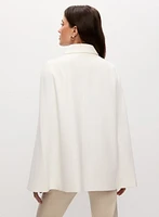 Cape Detail Tricotine Trench Coat