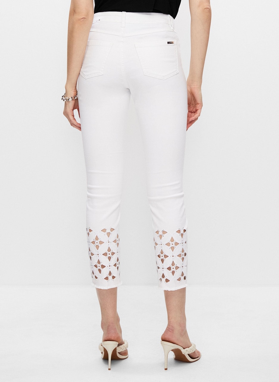 Stud Detail Denim Capris