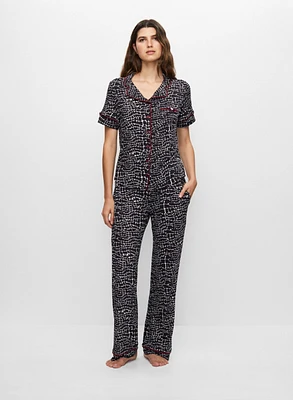Paisley Heart Print Pyjama Set
