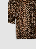 Snakeskin Print Tunic Sweater