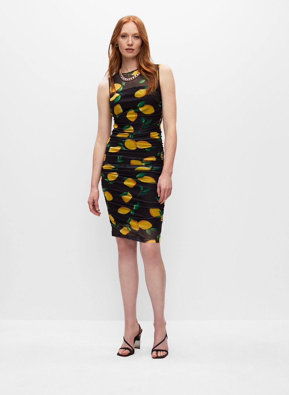 Lemon Print Sleeveless Dress