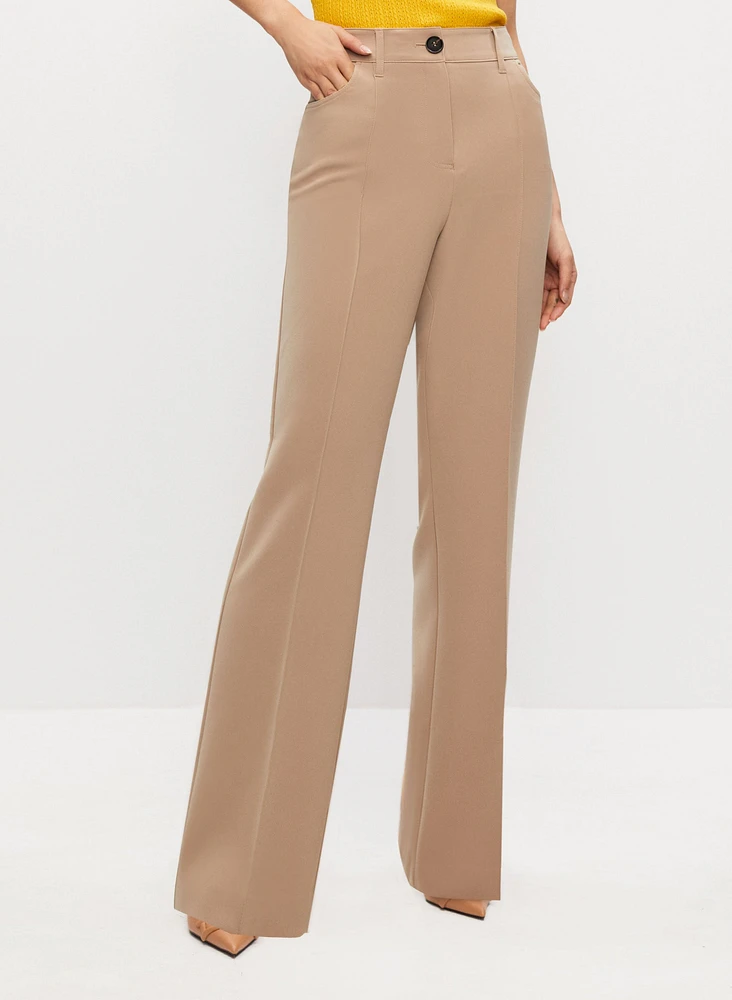 Pleated Flare Leg Pants