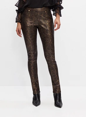 Snake Print Slim Leg Pants