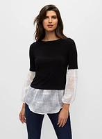 Dot Print Chiffon Fooler Top