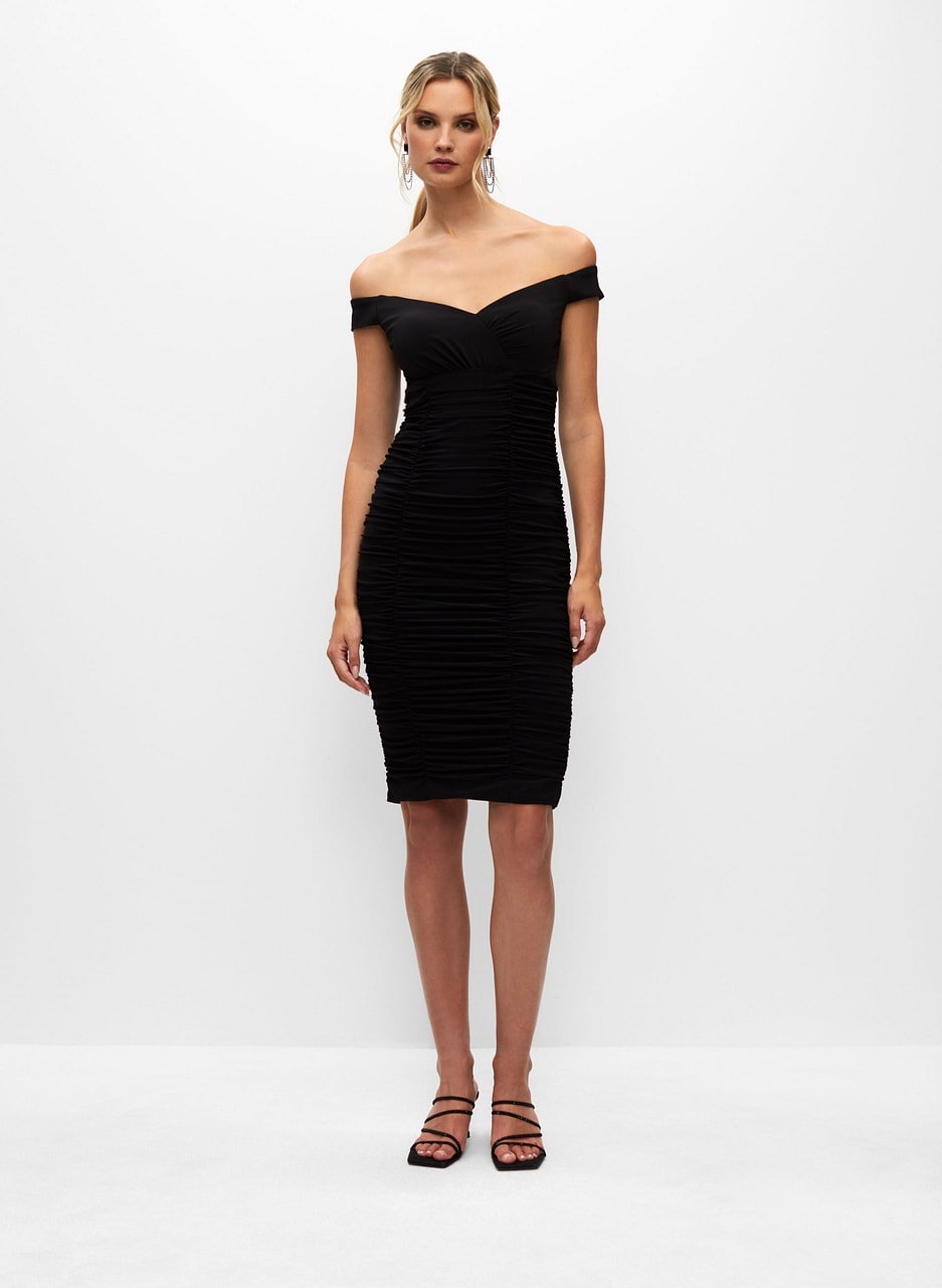 Ruched Sweetheart Neck Dress