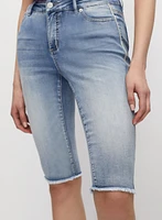 Trim Detail Bermuda Denim Shorts