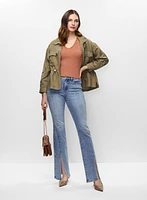 Cargo Jacket & Front Slit Jeans