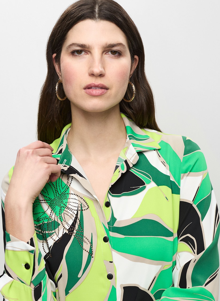 Joseph Ribkoff - Button-Front Printed Blouse