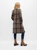 Plaid Wool Blend Coat