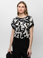 Geometric Print Short Sleeve Top