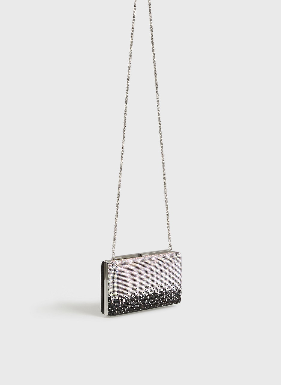 Rectangular Crystal Drip Clutch