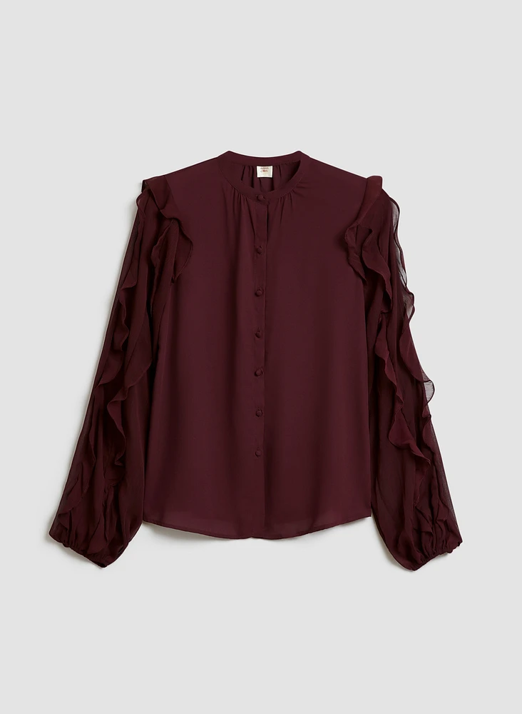 Ruffle Sleeve Blouse