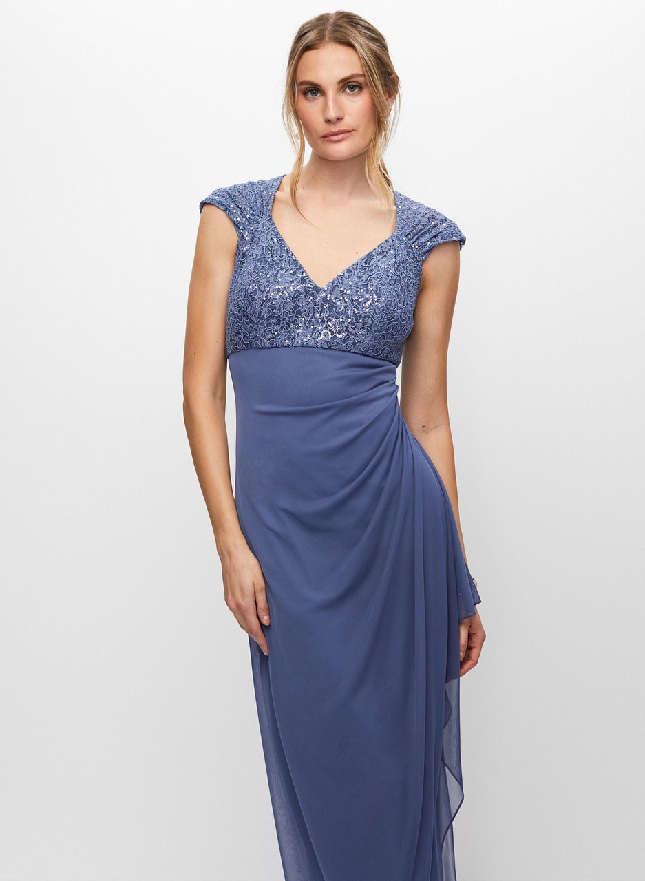 Lace Detail Chiffon Dress
