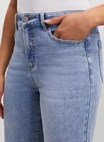 Rhinestone Detail Denim Capris