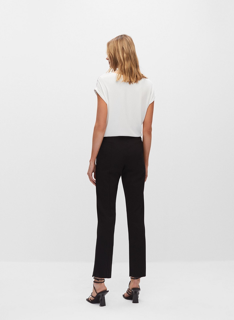 Slit Detail Slim Leg Pants