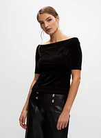 Velvet Off-the-Shoulder Top