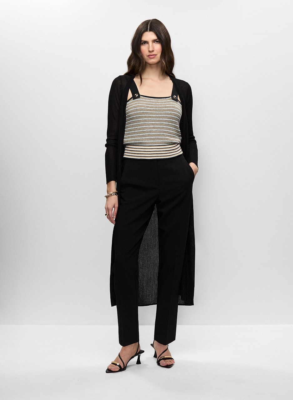 Shadow Stripe Cardigan & Slim Leg Pants