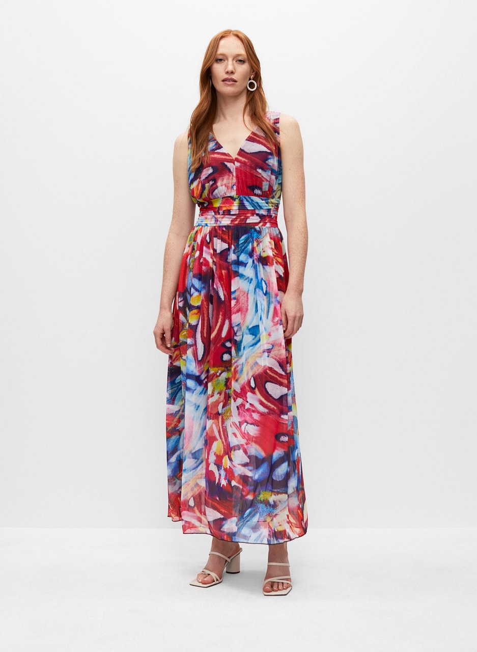 Abstract Print Maxi Dress