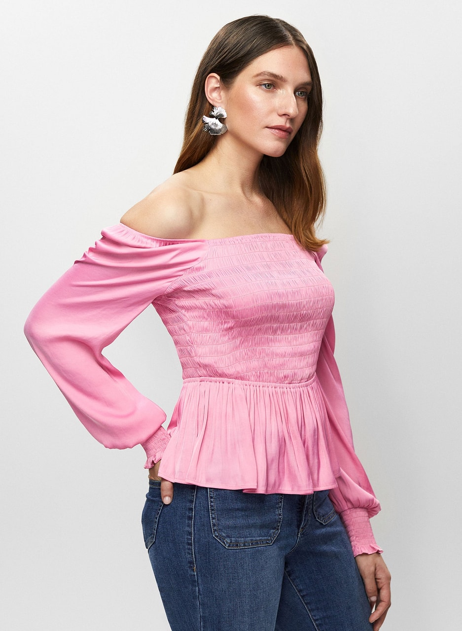 Satin Peplum Top