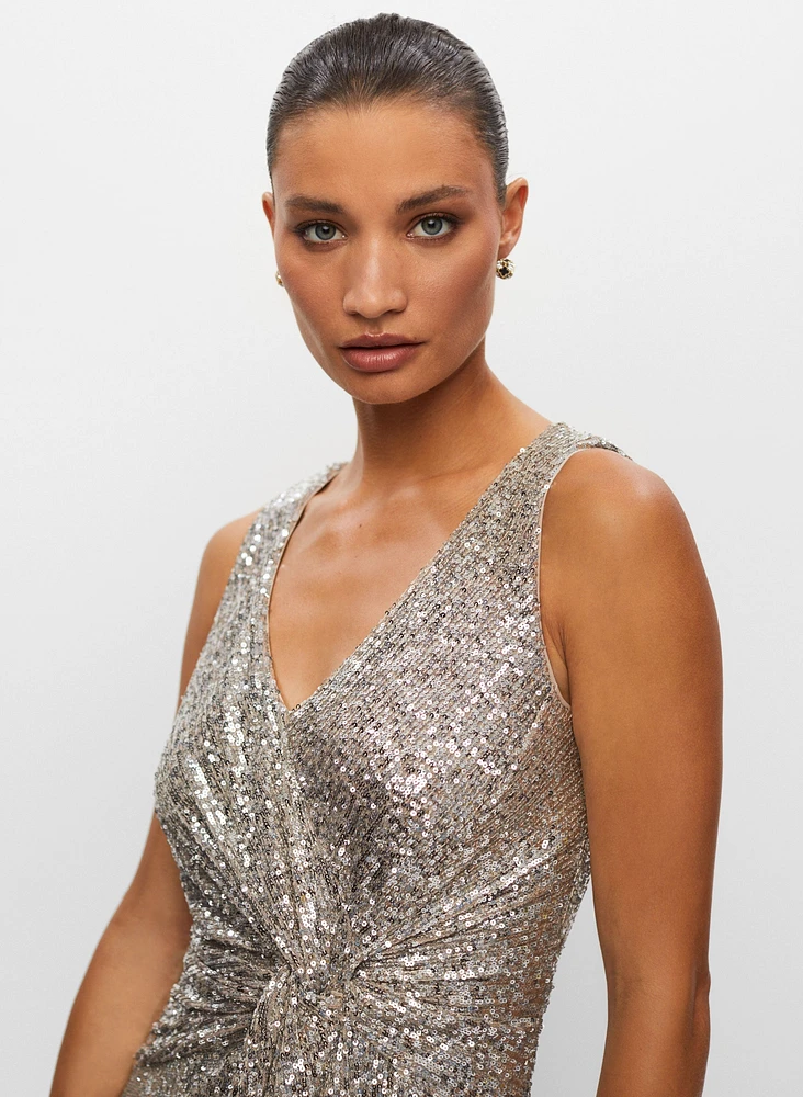 Joseph Ribkoff - Knot Detail Sequin Dress