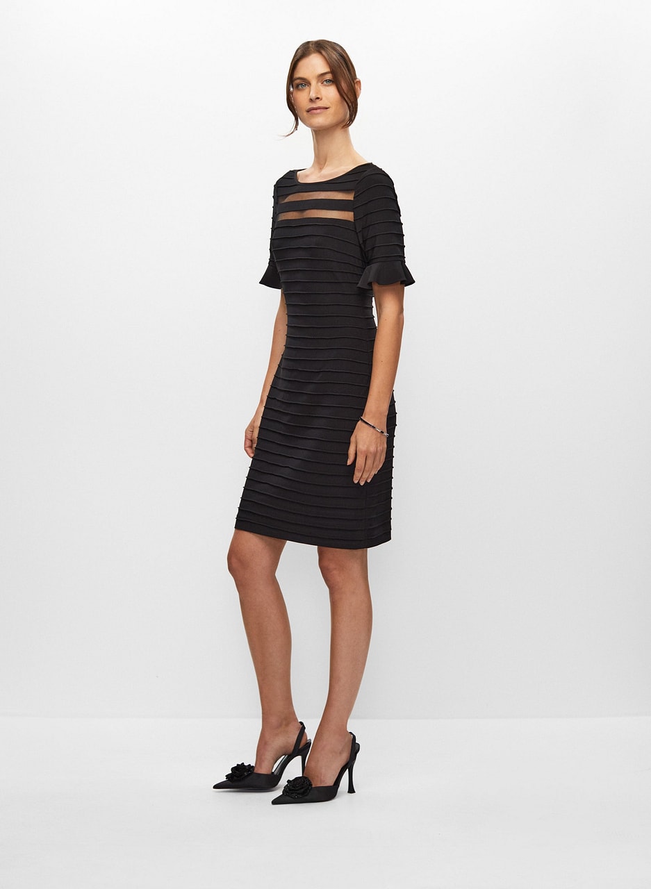 Adrianna Papell - Short Sleeve Striped Dress