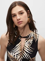 Sleeveless Palm Leaf Print Top