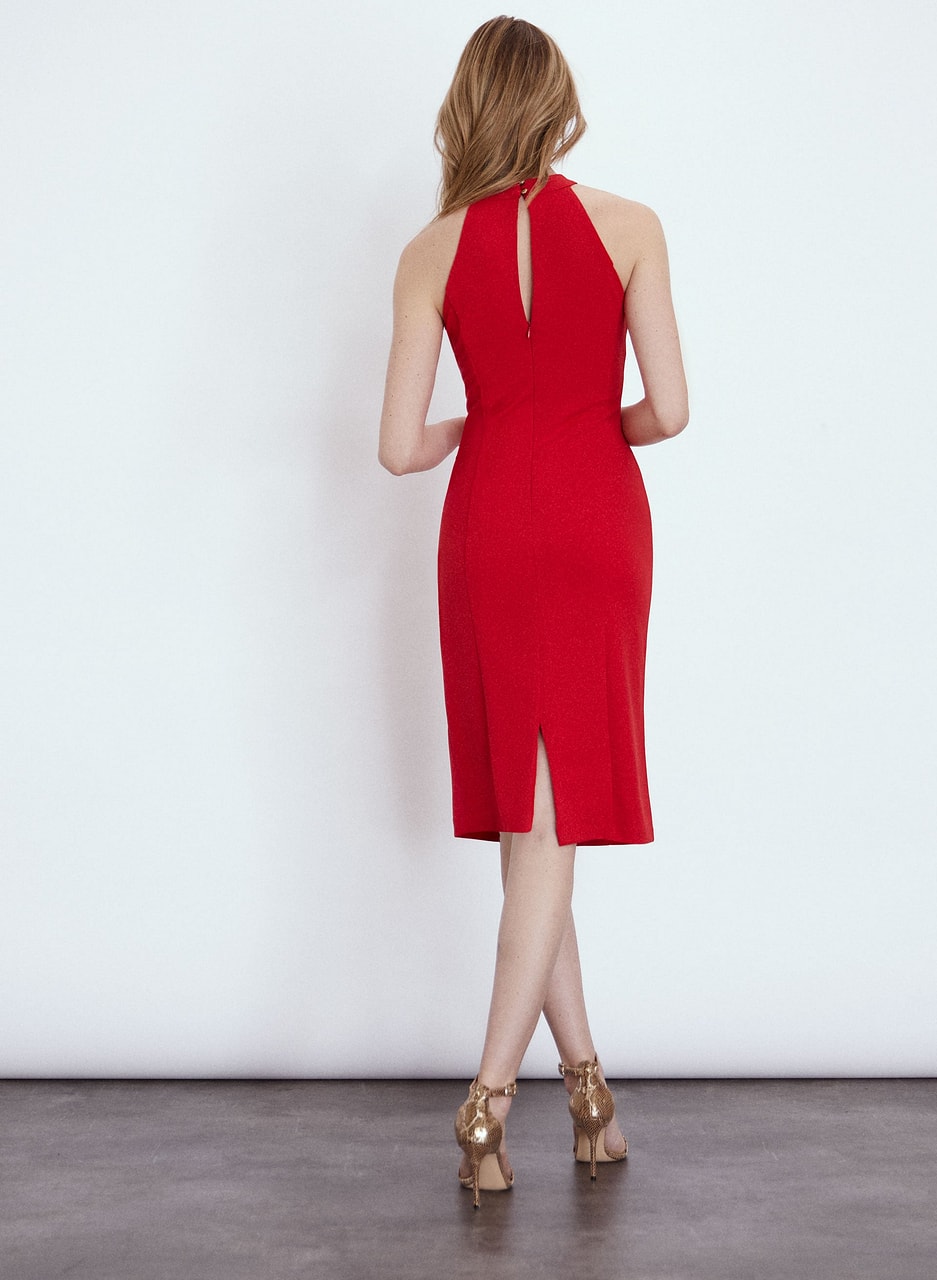 Twist Neck Cocktail Dress