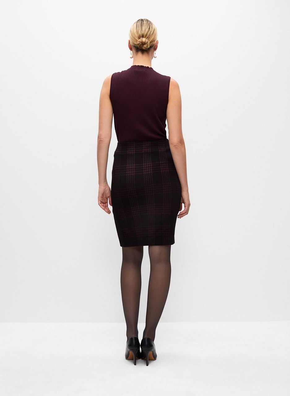 Ottoman Plaid Print Skirt