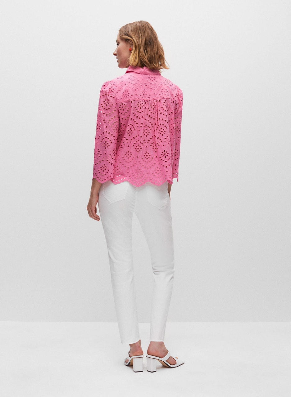 Embroidered Eyelet Blouse