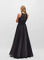 Embellished & Embroidered Lace Gown