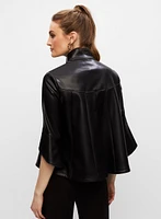 Joseph Ribkoff - Button Detail Vegan Leather Jacket