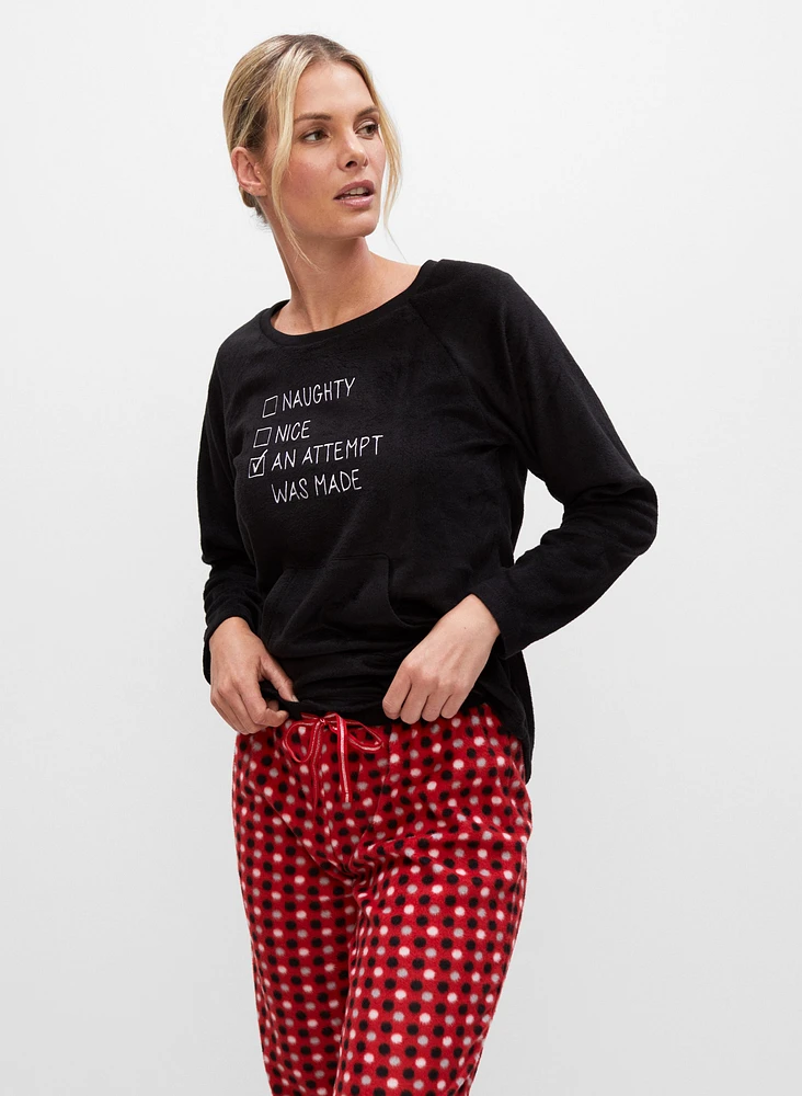 Text Print Pyjama Set