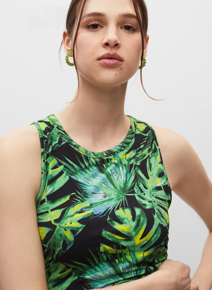 Palm Leaf Print Dress