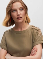 Shoulder Detail Linen Blouse