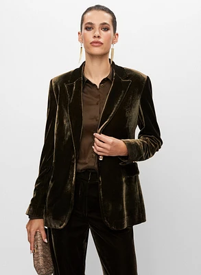 Velvet Single-Button Jacket