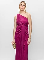 Adrianna Papell - Metallic One-Shoulder Gown