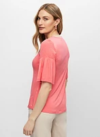 Smocked Flare Sleeve Top