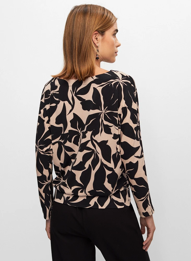 Abstract Floral Print Top