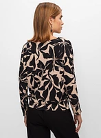 Abstract Floral Print Top