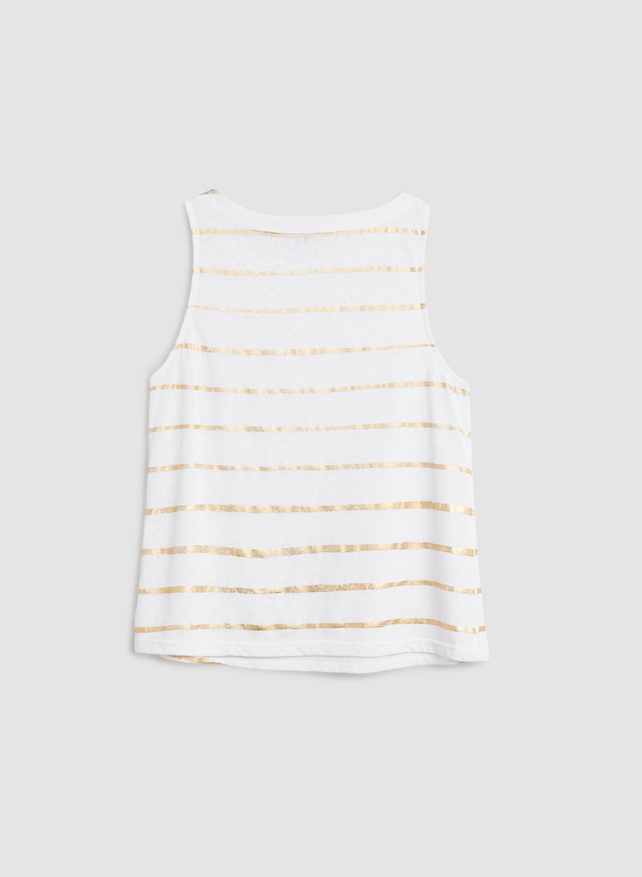 Metallic Stripe Linen Tank Top