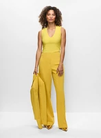 Sleeveless V-Neck Top & Wide Leg Pants