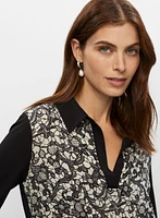 Long Sleeve Lace Print Top