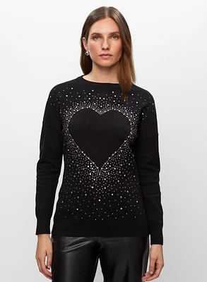 Frank Lyman - Crystal Heart Motif Sweater