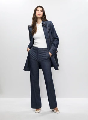 Denim Trench, Collar Top & Denim Pants