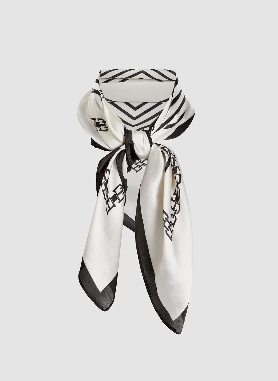 Stripe & Chain Link Print Square Scarf