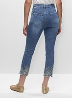 Embroidered Straight Leg Jeans